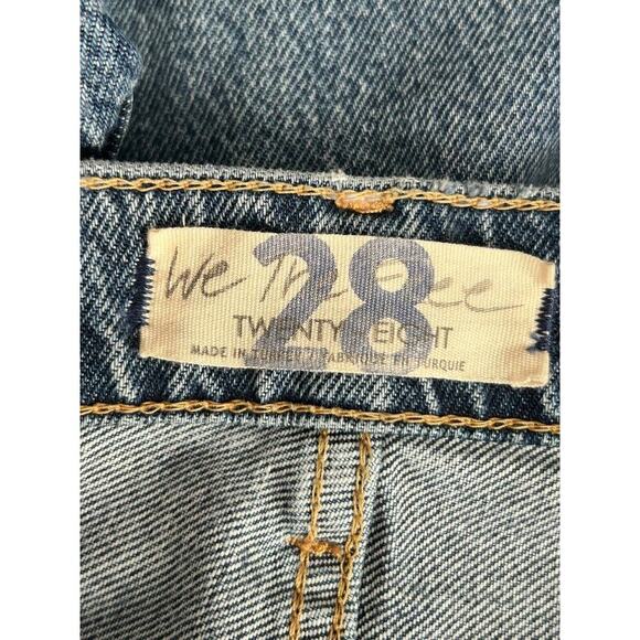 We The Free Jeans Womens 28 High Rise Destroyed Raw Hem Straight Crop Light Wash - Picture 6 of 12